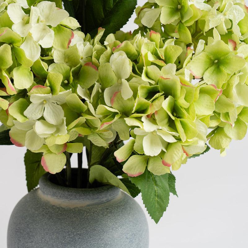 50cm Artificial Hydrangeas Plant in Grey Vase